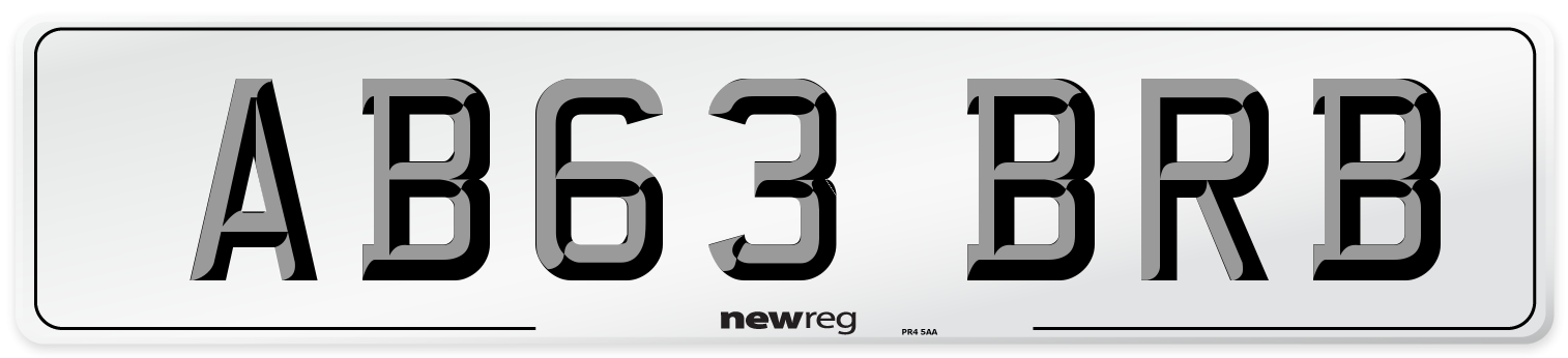 AB63 BRB Number Plate from New Reg